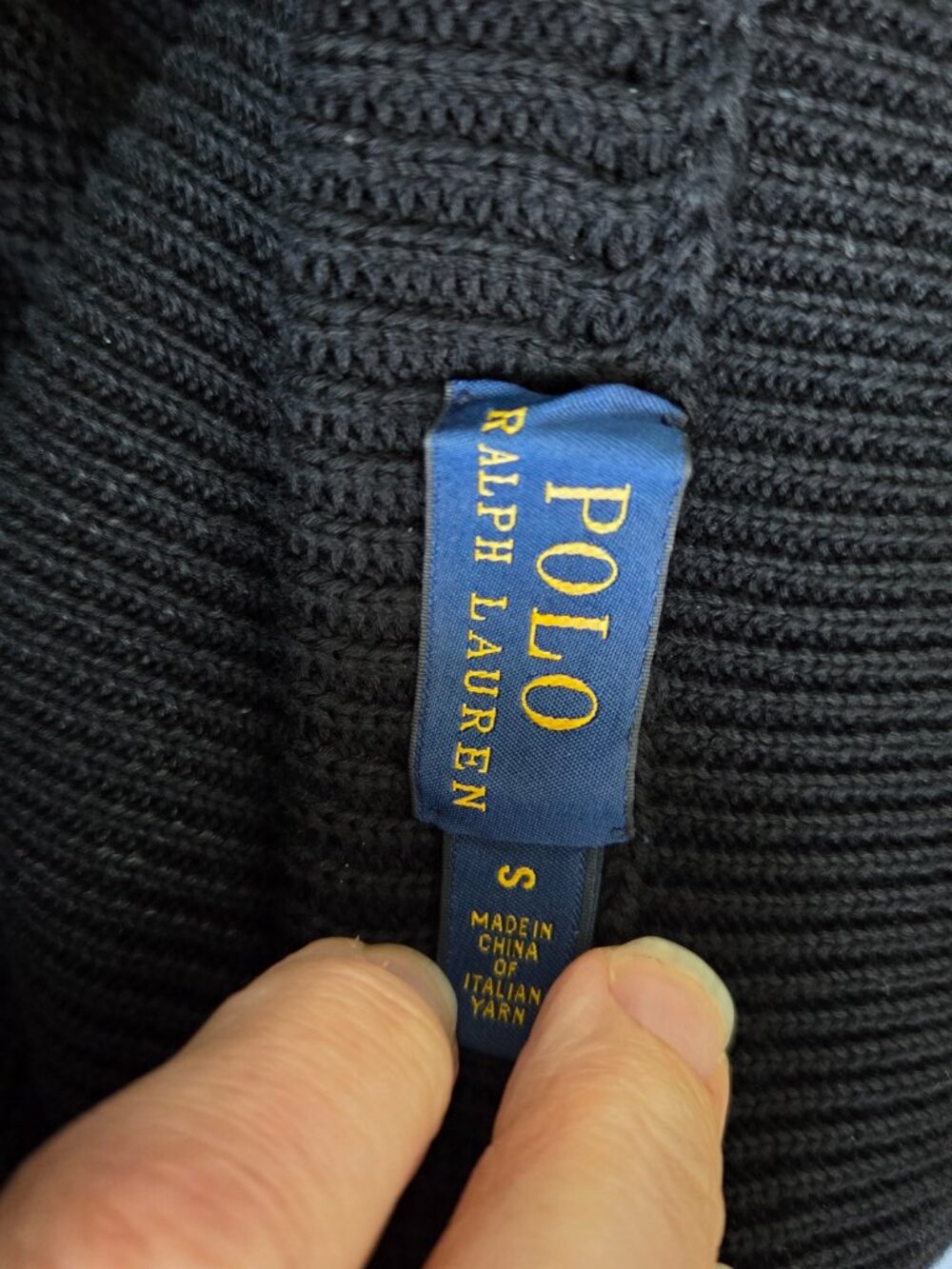 Polo Ralph Lauren Ribbed Cotton Turtleneck Black Size Small - Picture 4 of 4